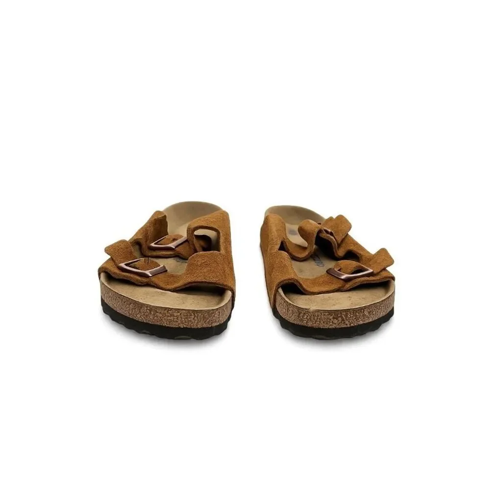Birkenstock Arizona Mink Leather Suede 2 Strap Sandal EU 45 Regular Soft Footbed